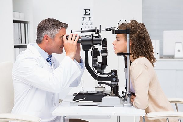 Image of a patient having their eyes tested